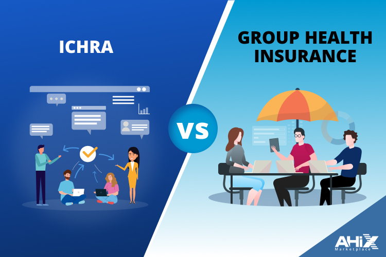 ICHRA vs Group Health Insurance comparison by AHiX Marketplace