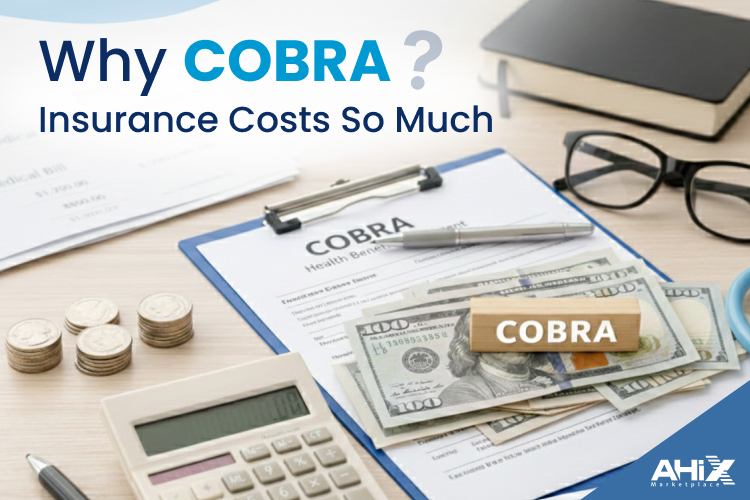 Why COBRA health insurance cost is so high after losing a job, showing full premium payment, 2% admin fee, and employer contribution ending.